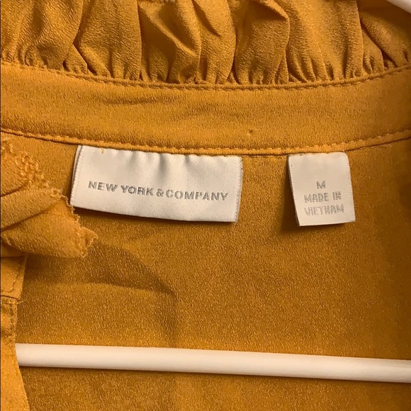 New York & Company Mustard Blouse - Picture 4 of 6